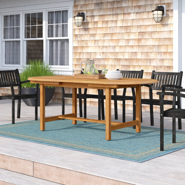 Beachcrest Home Rafael Teak Oval Extendable Patio Table Wayfair